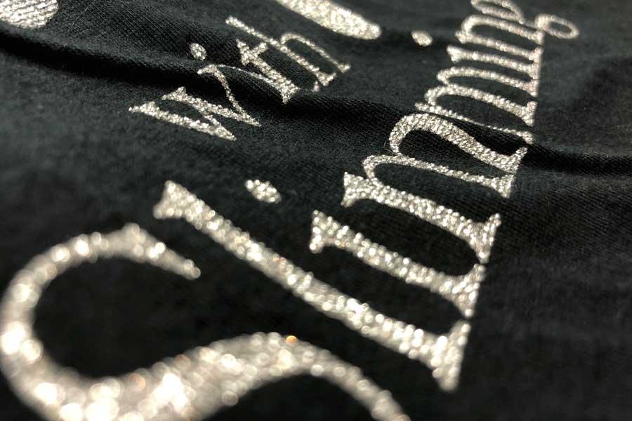 Iridescent Silver Sparkle Close-Up Printed T-Shirt