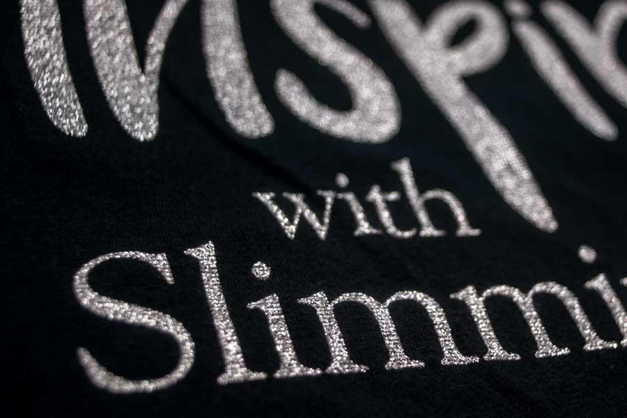 Silver Screen-Print on Black T-Shirt